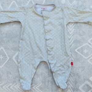 Magnetic Me Gray and Green Baby Footie